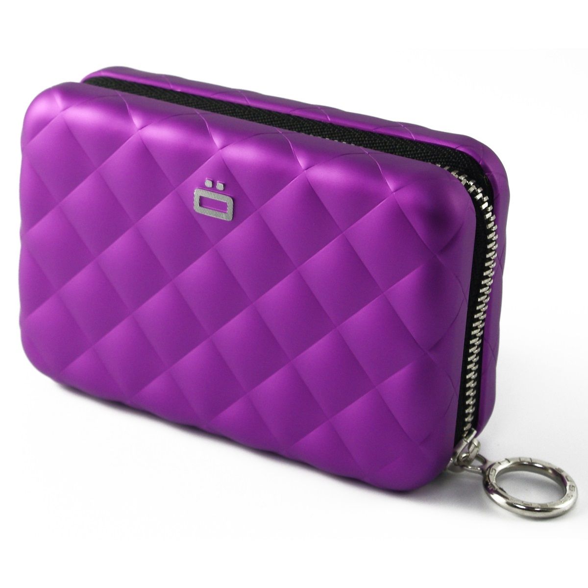 OGON Aluminum Wallet Quilted Zipper - Purple